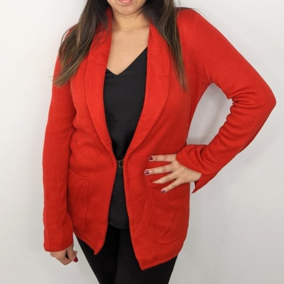 ANTHROPOLOGIE HWRE Long Sleeve Red Cardigan - Picture 3 of 6